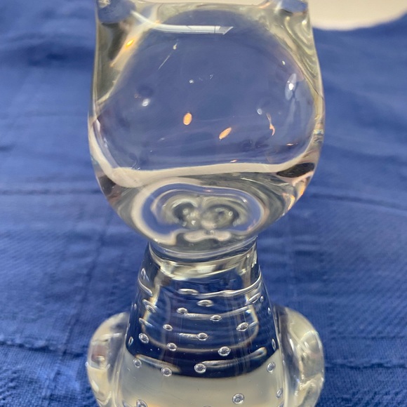 Crystal art glass hand blown cat figure paper weight w:bubbles inside - Picture 9 of 10